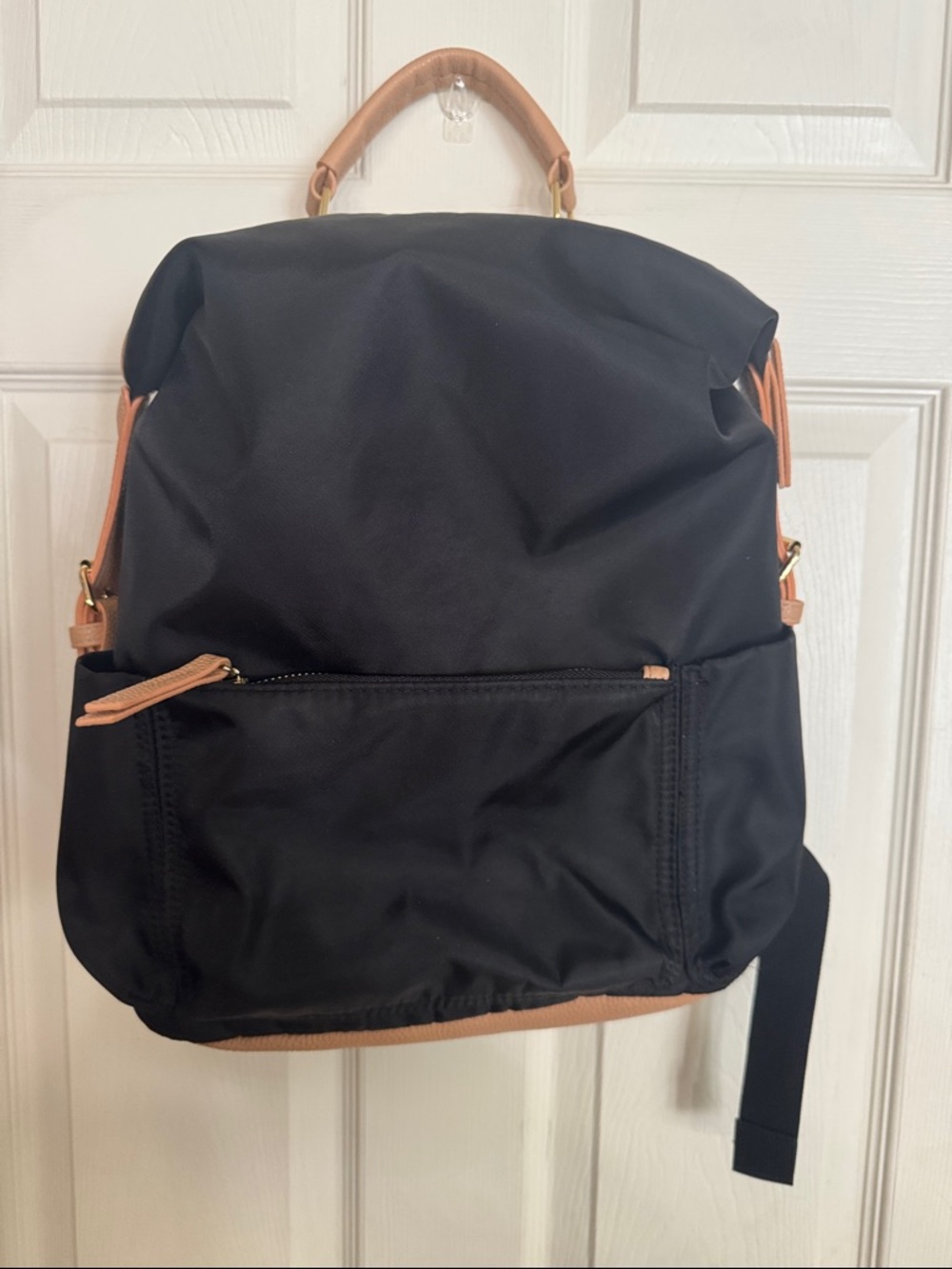 Tommy Bahama Black Nylon Backpack with Tan Trim  Everyday use